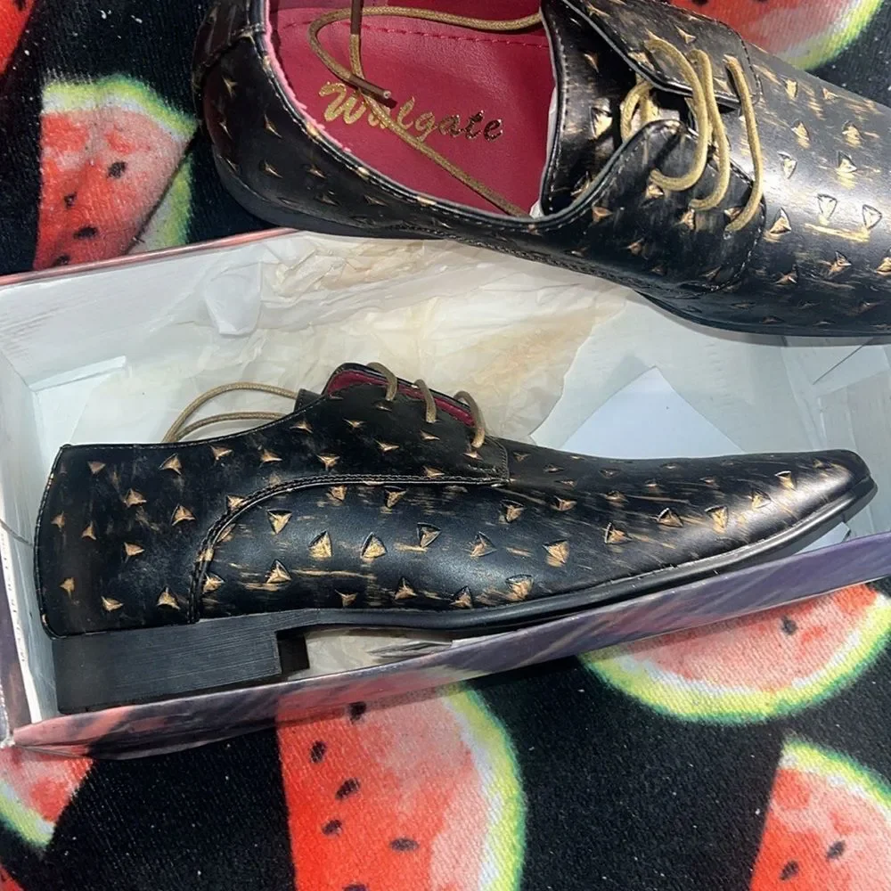 Black and Gold Men's Dress Shoes